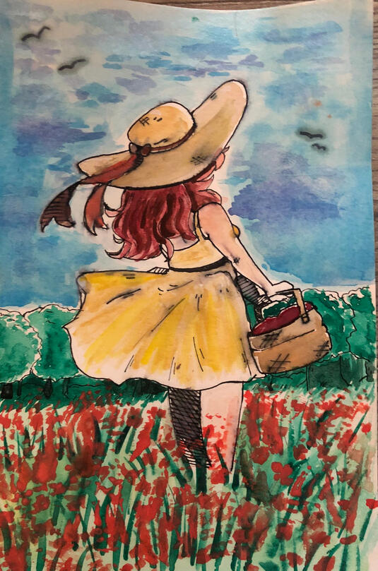 Yellow flower girl